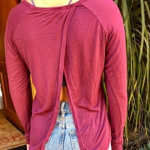 Dark pink backless top